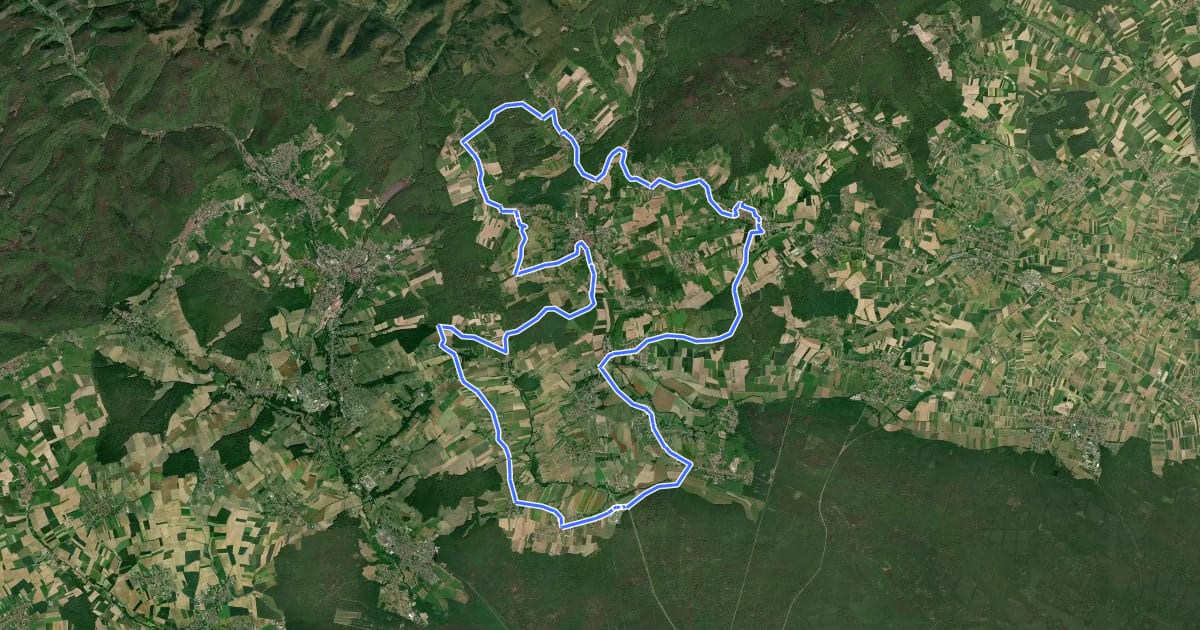 Маршрут Tour Velo vert на спутниковом снимке