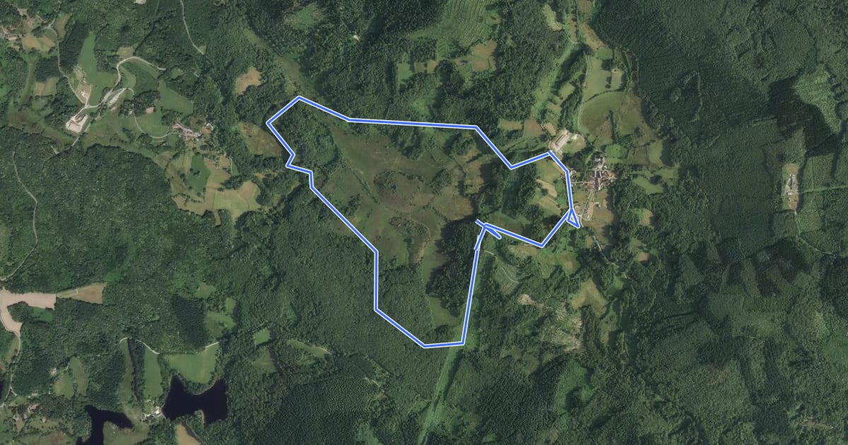 Маршрут Tourbière des Dauges - parcours long на спутниковом снимке