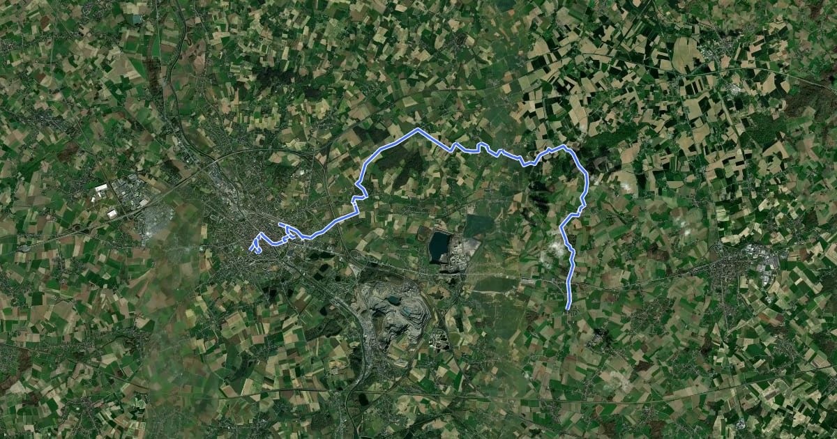 Маршрут Tournai Bike 2 на спутниковом снимке