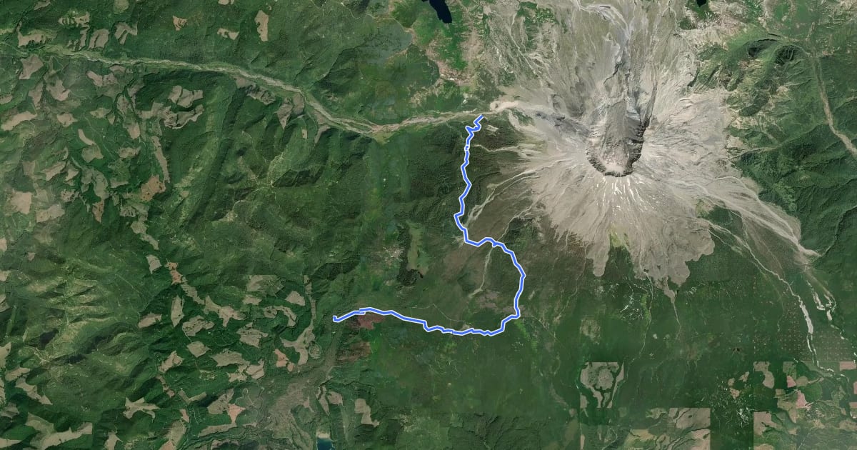 Маршрут Toutle Trail на спутниковом снимке