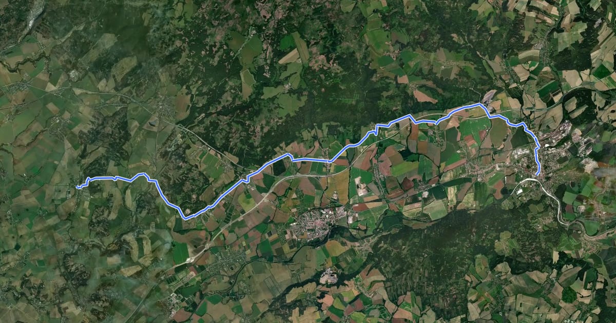 Маршрут Tršice - Hranice (ČSA), napojení na 6139 на спутниковом снимке