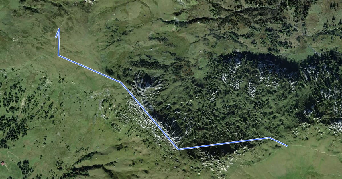 Маршрут Trütlisbergpass - Gryden на спутниковом снимке