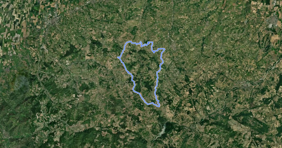 Маршрут Tra Montalto Pavese e Pometo на спутниковом снимке