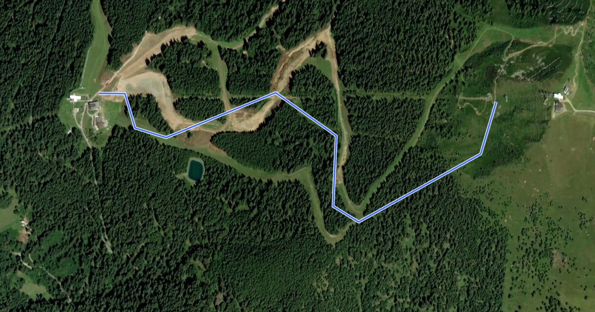 Маршрут tracciato downhill Tosa на спутниковом снимке