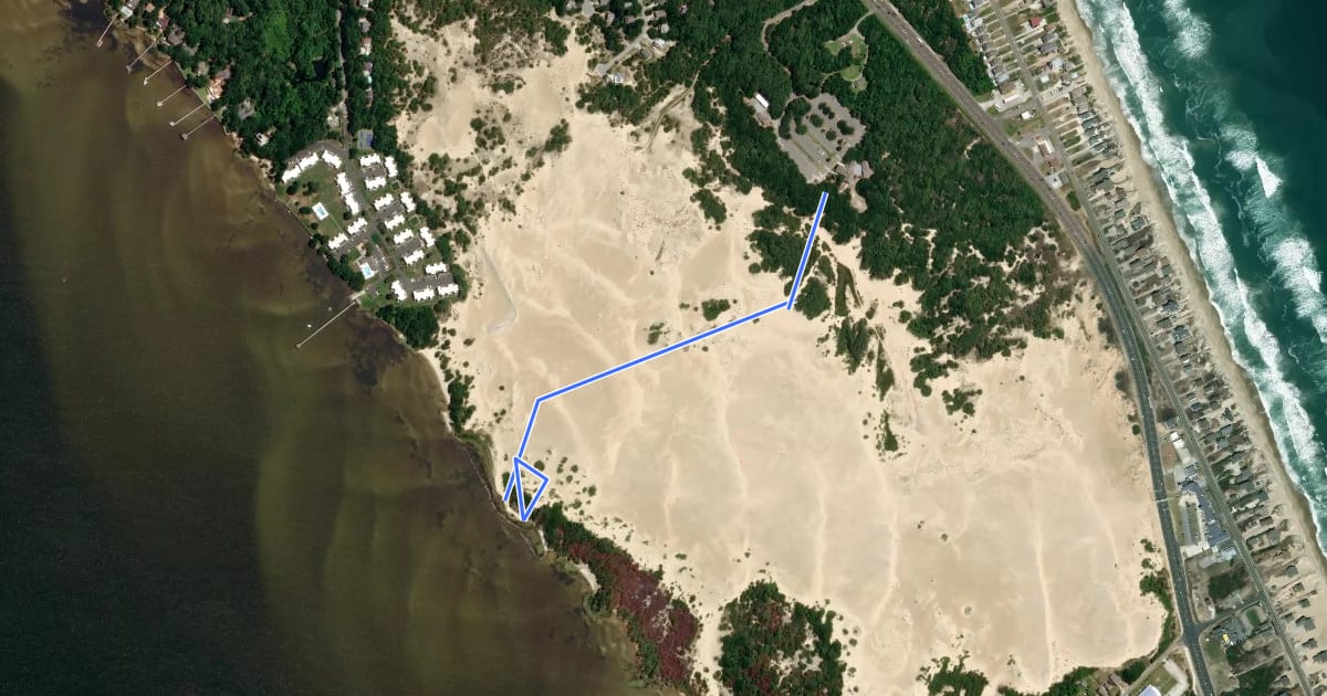 Маршрут Tracks in the Sand Trail на спутниковом снимке