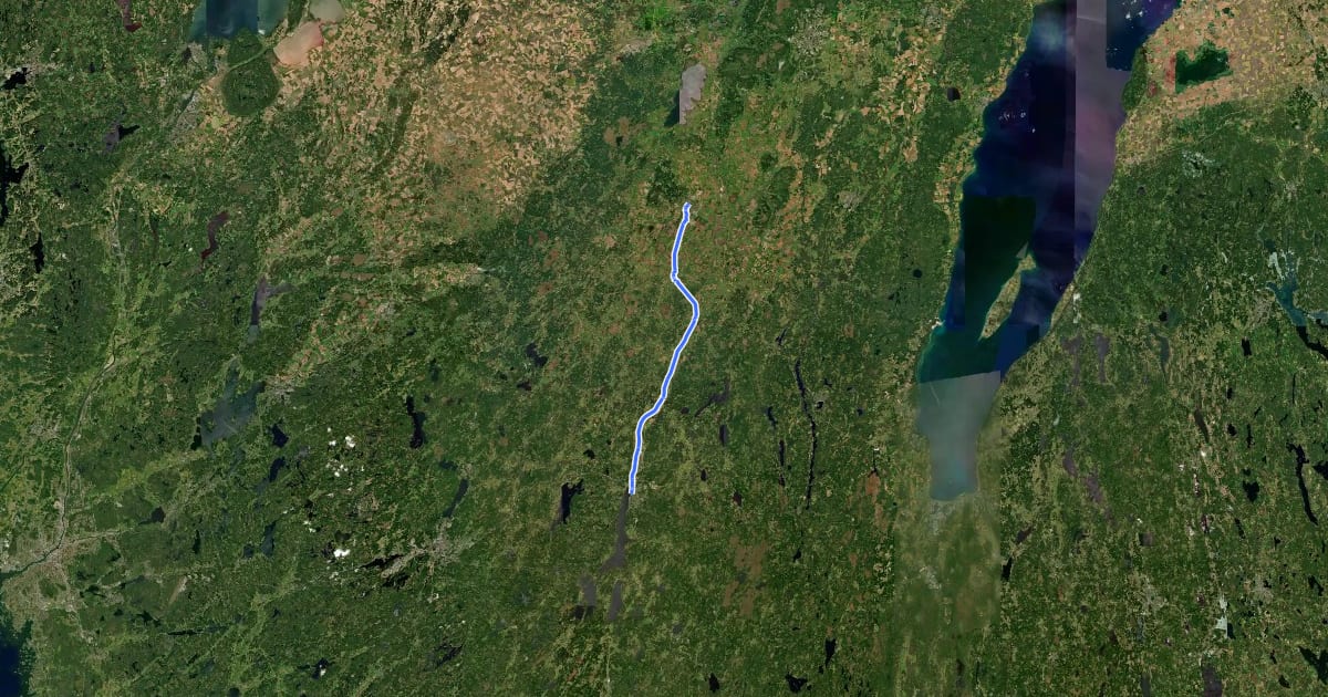 Маршрут Ätradalsleden (Falköping-Ulricehamn) на спутниковом снимке
