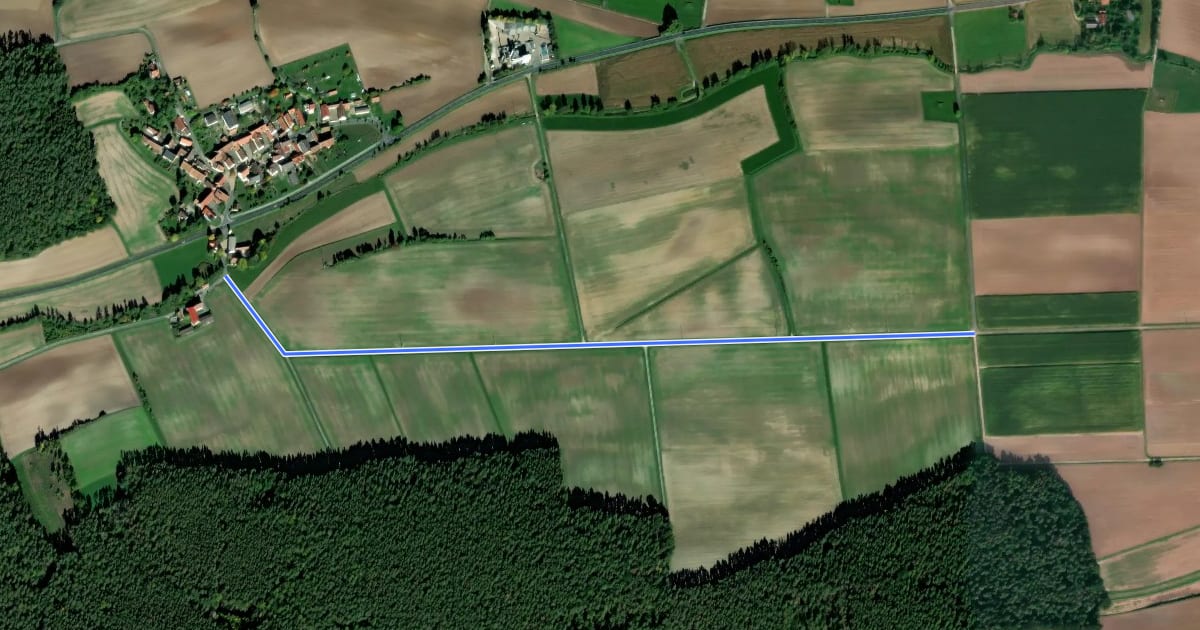Маршрут Tragelhöchstädt - Uehlfeld на спутниковом снимке