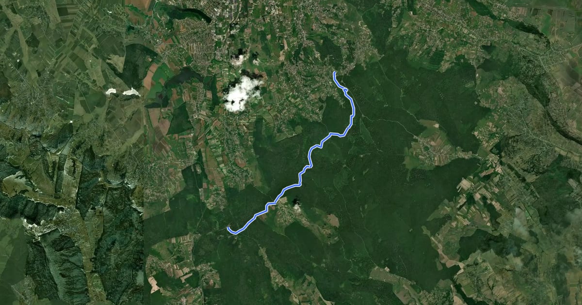 Маршрут Trail 1(Repedea-Poiana Rotunda-Slobozia-Barnova) на спутниковом снимке