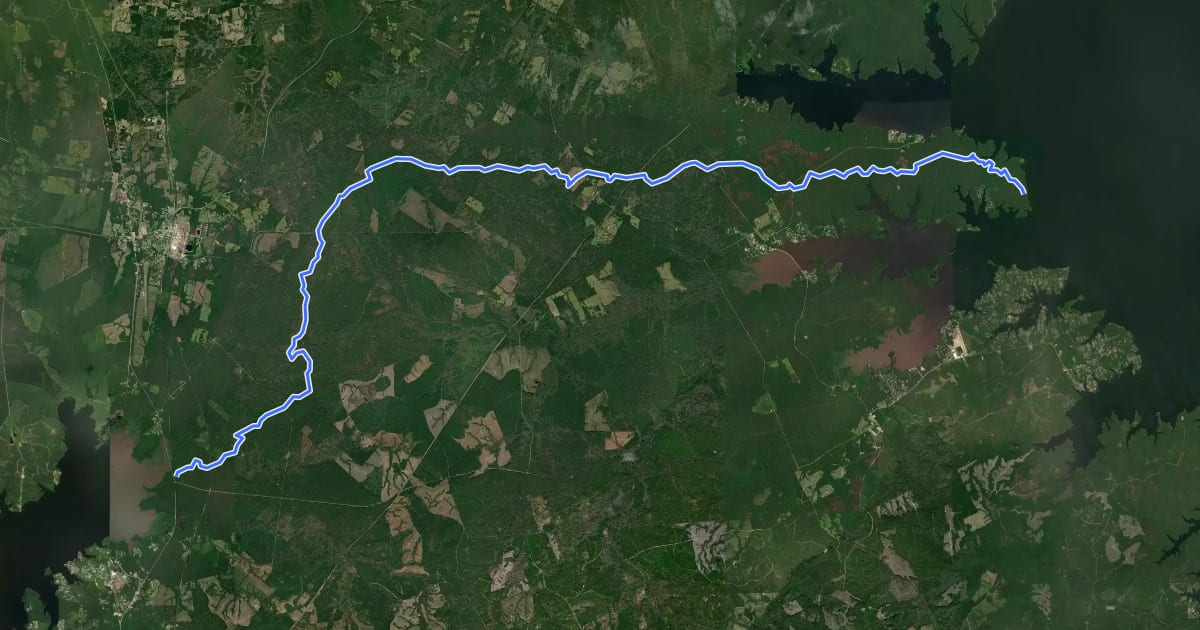 Маршрут Trail Between The Lakes на спутниковом снимке