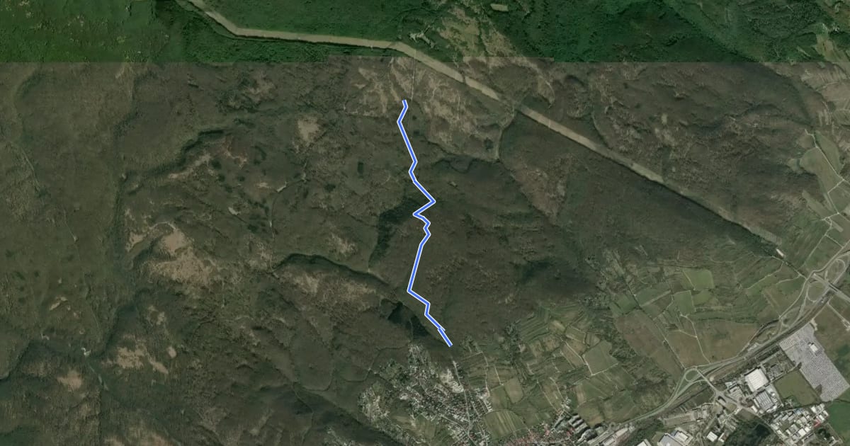 Маршрут Trail Biely kríž на спутниковом снимке
