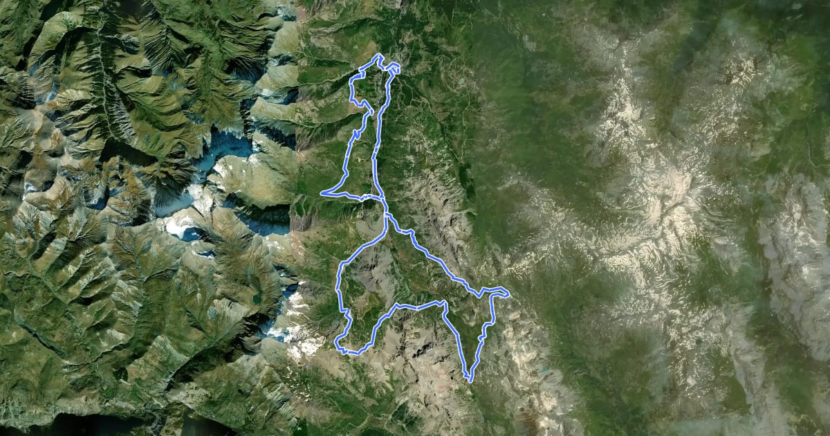 Маршрут Trail du Galibier на спутниковом снимке