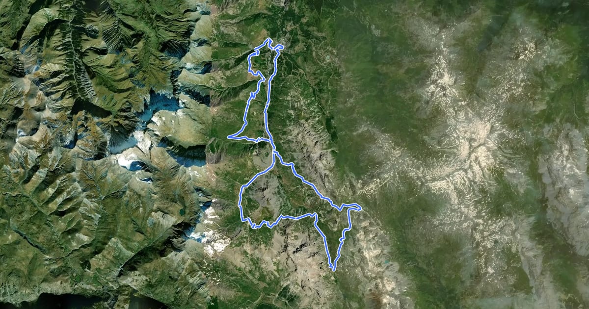Маршрут Trail du Galibier de repli 2024 на спутниковом снимке