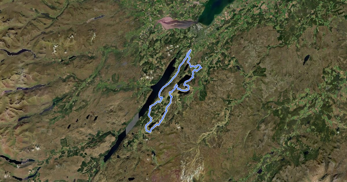 Маршрут Trail of the 7 Lochs на спутниковом снимке