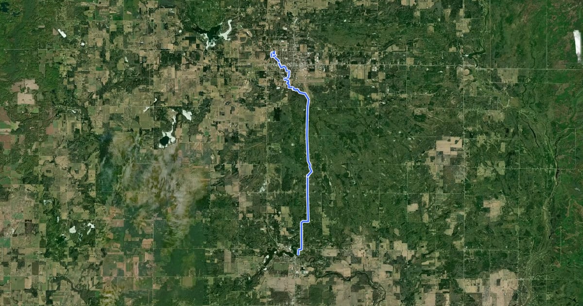 Маршрут Trail of Two Cities на спутниковом снимке