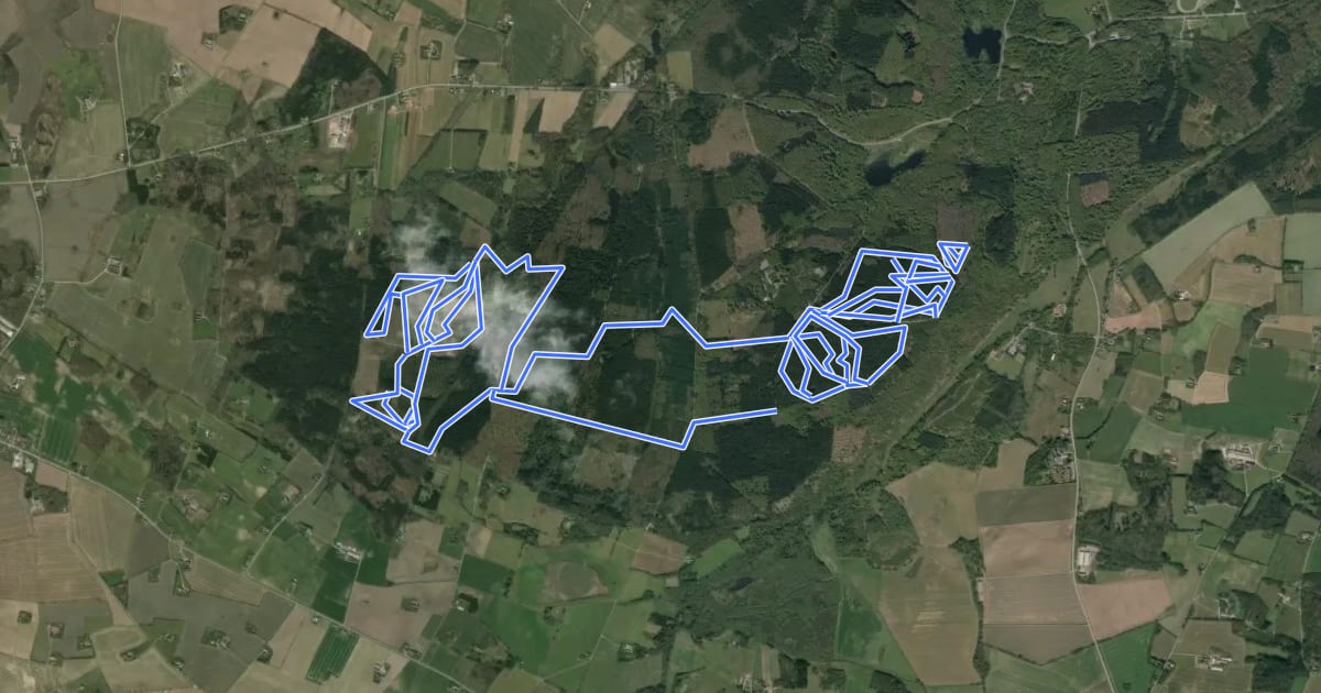 Маршрут Trailcenter Bornholm на спутниковом снимке