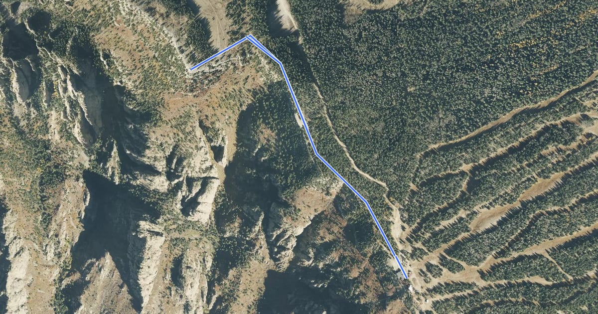 Маршрут Tram to Kiwanis Cabin  via Kiwanis Cabin Trail на спутниковом снимке