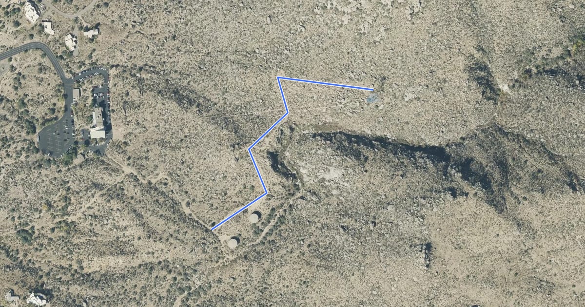 Маршрут Tram Tower 1 Trail на спутниковом снимке