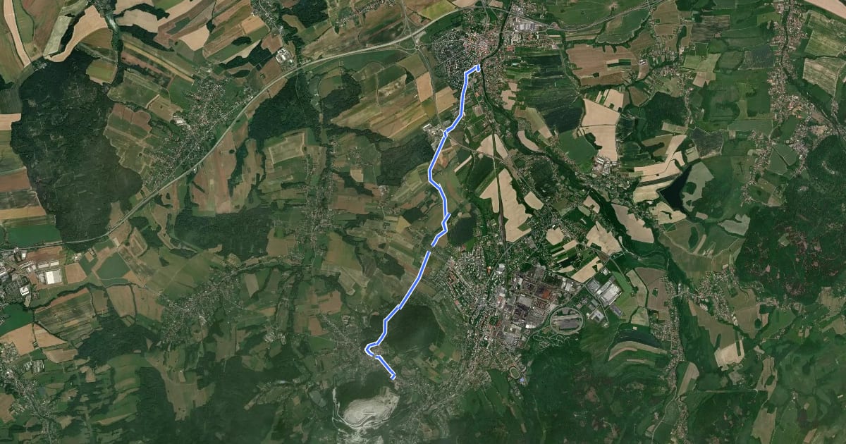 Маршрут [Ž] Štramberk - Příbor на спутниковом снимке