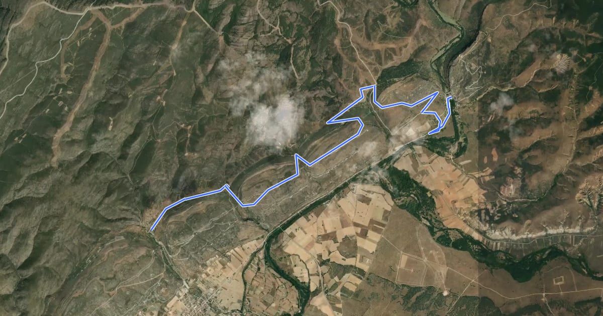 Маршрут Tramo 10. Patones de Arriba al Pontón de la Oliva на спутниковом снимке