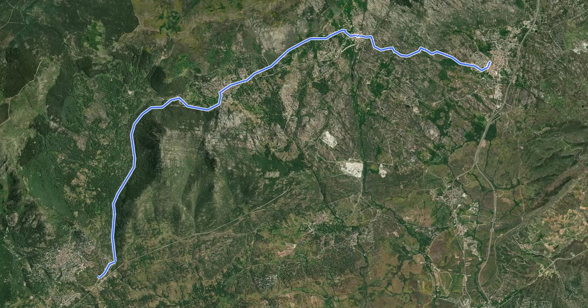 Маршрут Tramo 8. Miraflores de la Sierra a La Cabrera на спутниковом снимке