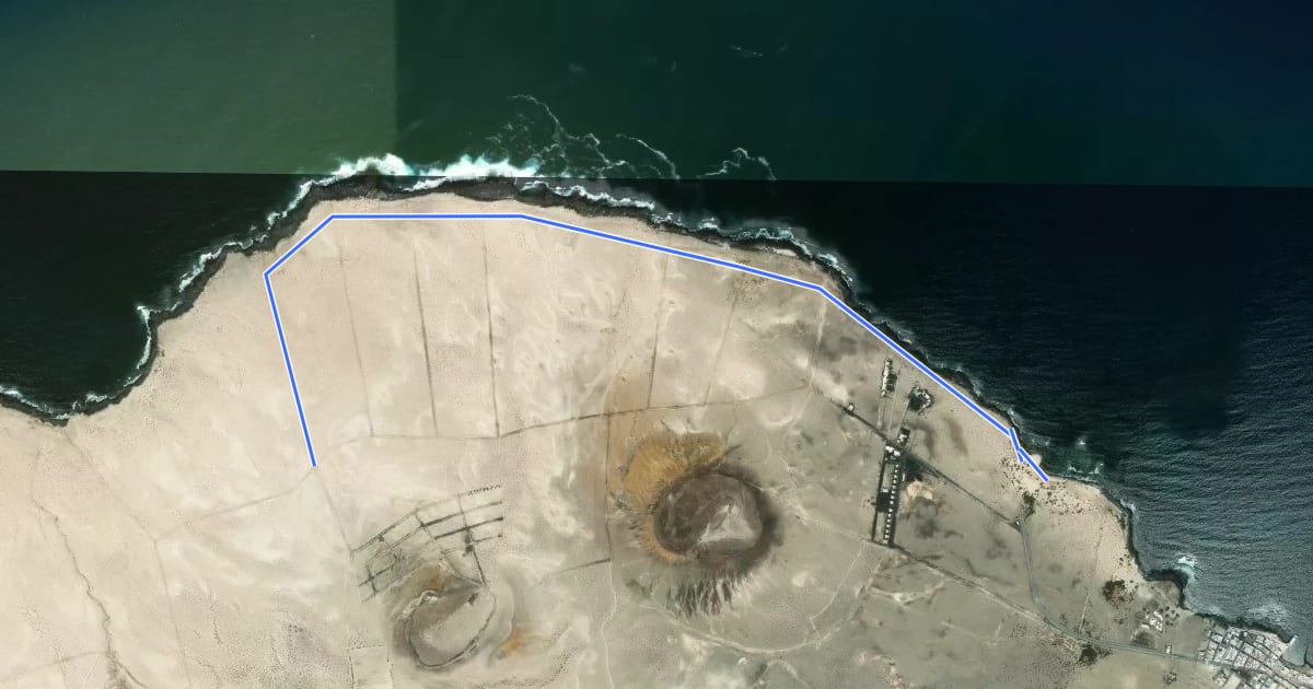Маршрут Tramo06 - Variante Bebbedero Del Espino - Playa de San Juan на спутниковом снимке