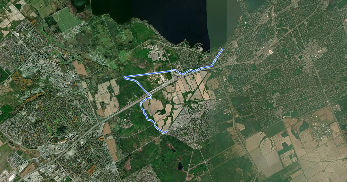 Маршрут Trans Canada Trail (Bells Corners/Watts Creek) на спутниковом снимке