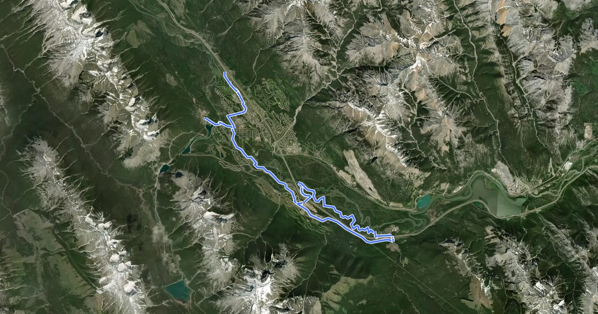 Маршрут Trans Canada Trail (Canmore) на спутниковом снимке