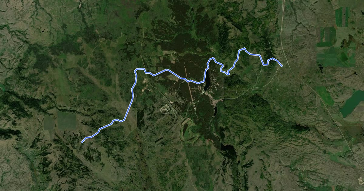 Маршрут Trans Canada Trail (Cypress Hills Park: SK: Centre Block) на спутниковом снимке