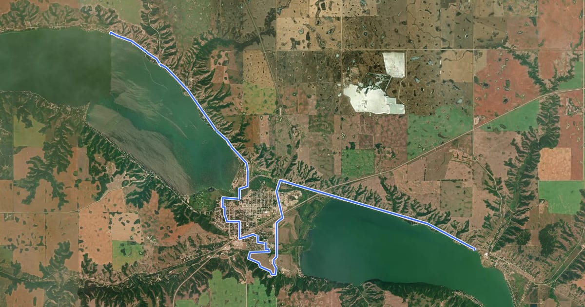 Маршрут Trans Canada Trail (Mission Lake to Echo Lake) на спутниковом снимке