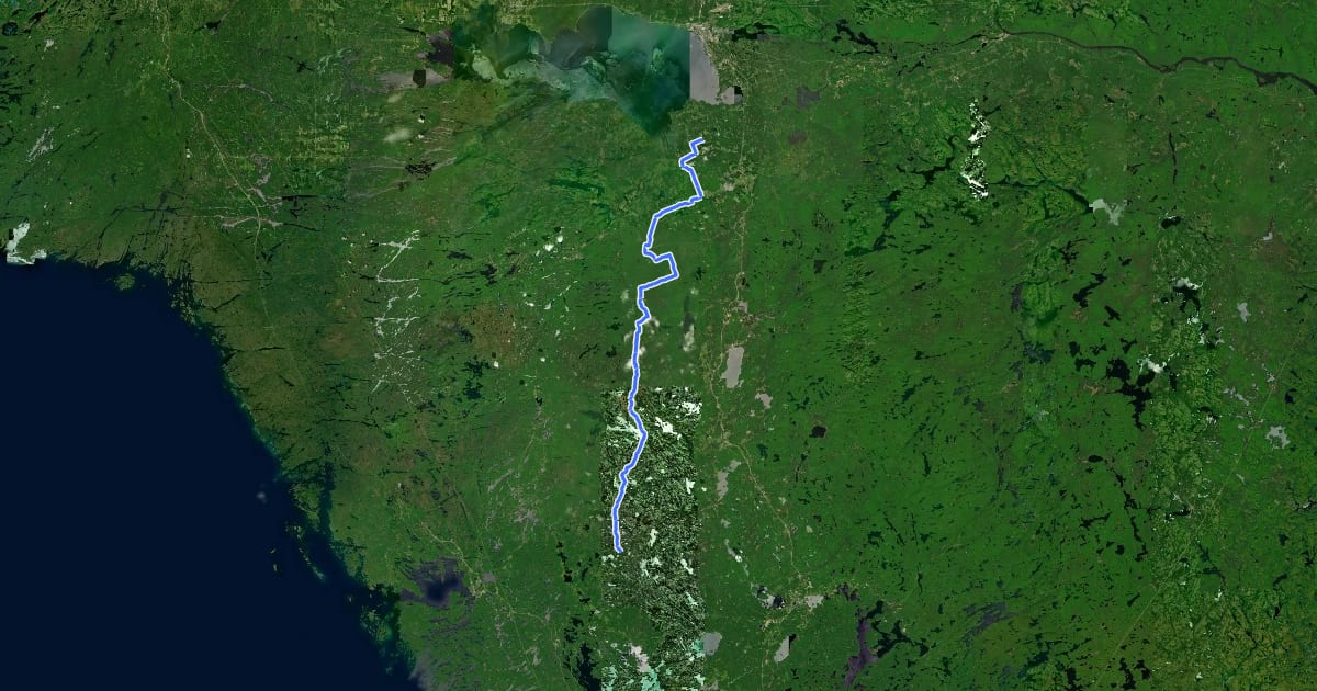 Маршрут Trans Canada Trail (Parry Sound District) на спутниковом снимке