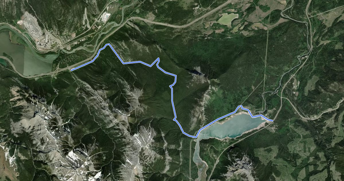 Маршрут Trans Canada Trail (Quaite Creek Trail) на спутниковом снимке