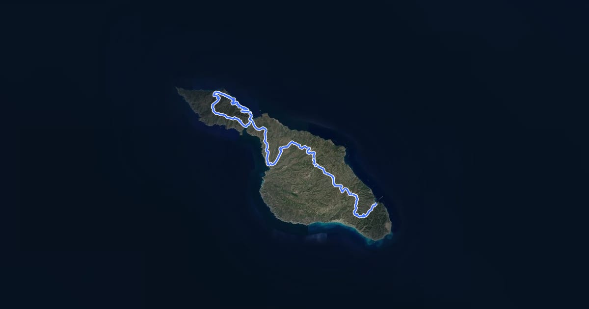 Маршрут Trans-Catalina Trail на спутниковом снимке