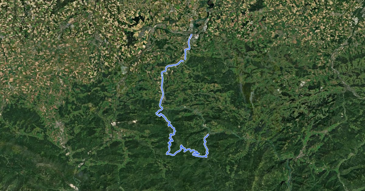 Маршрут Trans Nationalpark - Etappe 1 на спутниковом снимке