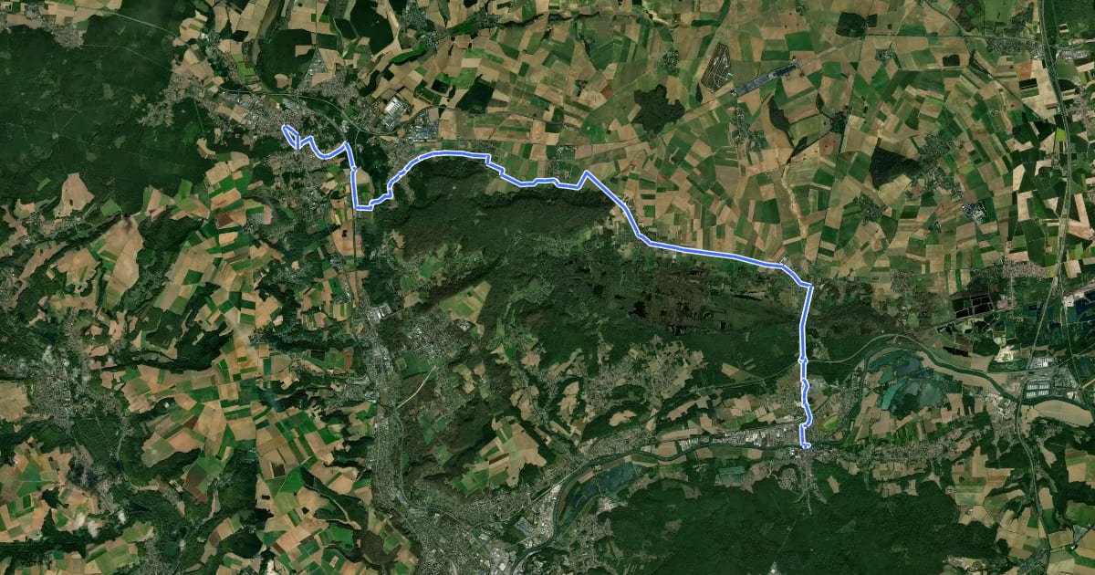 Маршрут Trans'Oise 4 (Clermont - Pont-St-Maxence) на спутниковом снимке