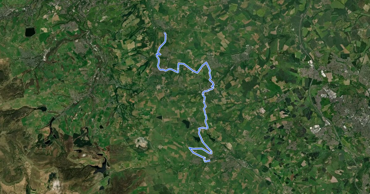 Маршрут Trans Pennine Trail (Penistone - Kirkburton) на спутниковом снимке