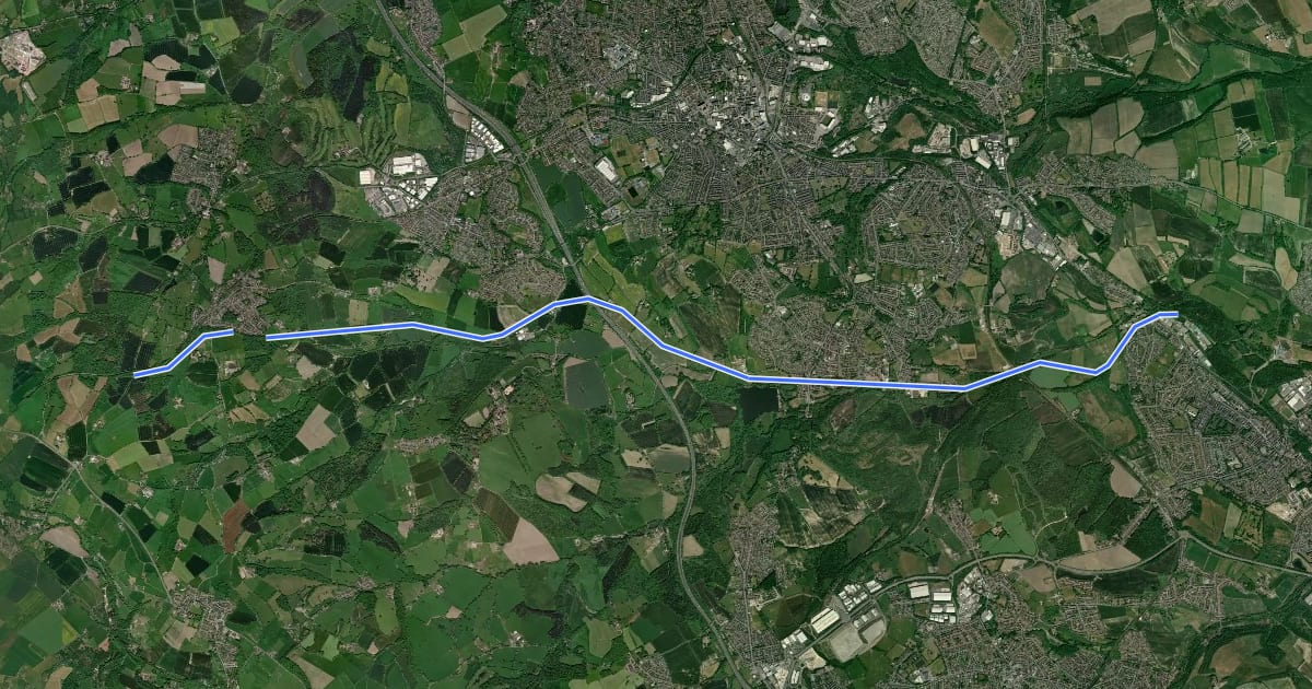 Маршрут Trans-Pennine Trail (Silkstone Common to Wombwell) на спутниковом снимке