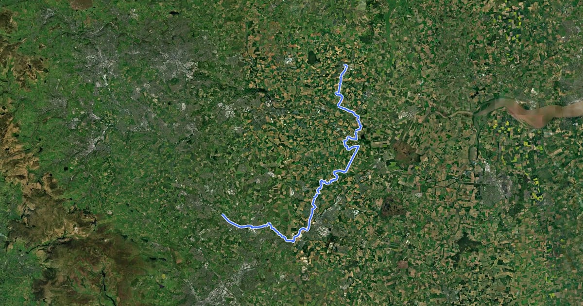 Маршрут Trans-Pennine Trail (Wombwell to Selby) на спутниковом снимке
