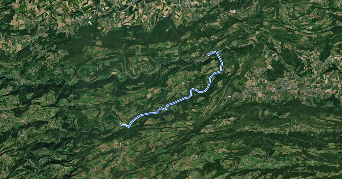Маршрут Trans Swiss Trail на спутниковом снимке
