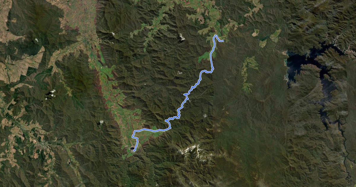 Маршрут Trappers Gap: Mitta Mitta to Mount Beauty на спутниковом снимке