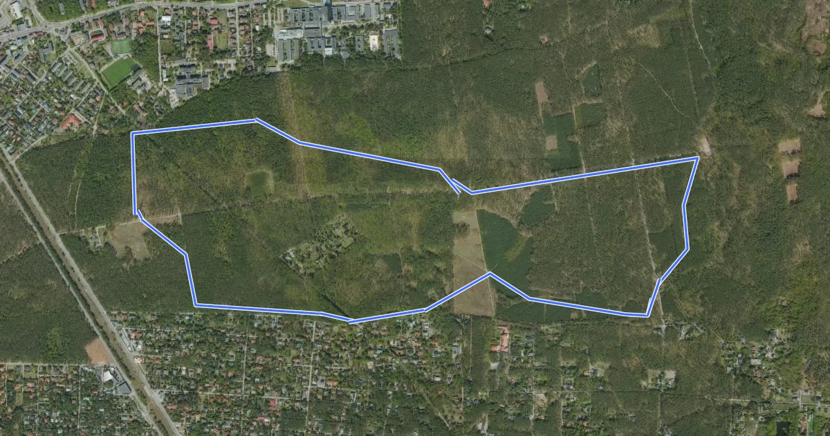 Маршрут Trasa MTB pomarańczowa на спутниковом снимке