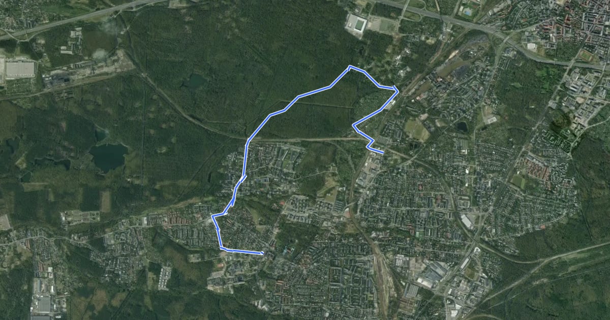 Маршрут Trasa nr 122 (Katowice) на спутниковом снимке