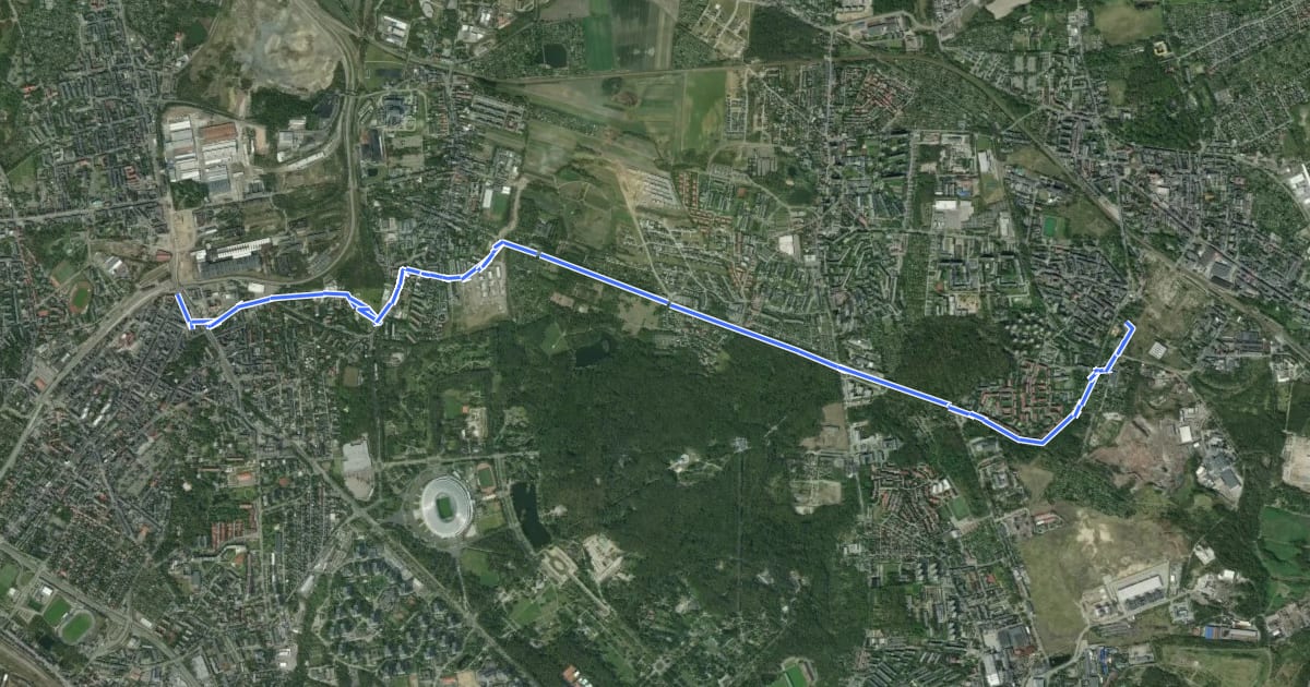 Маршрут Trasa rowerowa nr 114 (Chorzów - Czeladź) на спутниковом снимке
