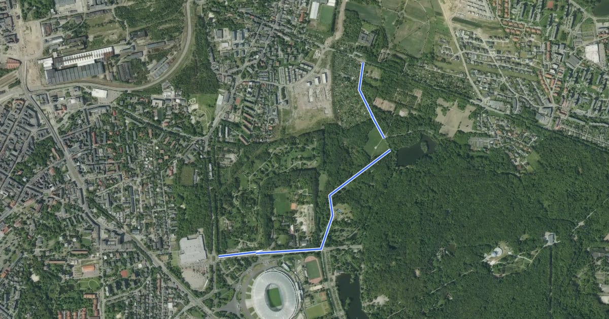 Маршрут Trasa rowerowa nr 115 (Świętochłowice - ośrodek wypoczynkowy „Dolina Górnika”) на спутниковом снимке