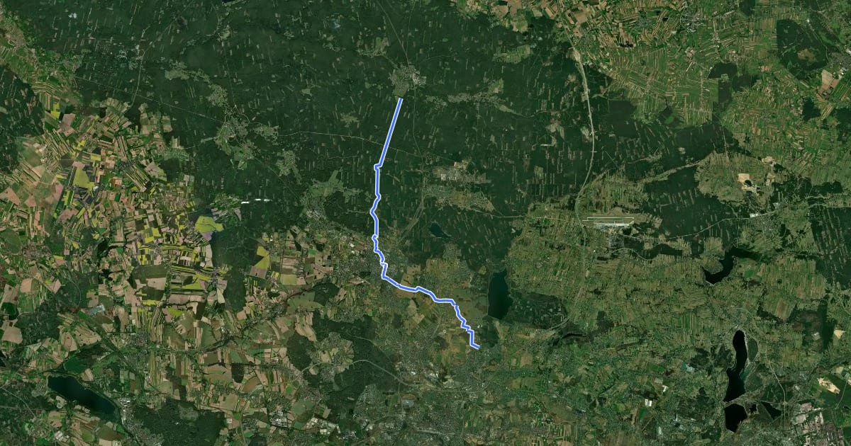 Маршрут Trasa rowerowa nr 421 на спутниковом снимке