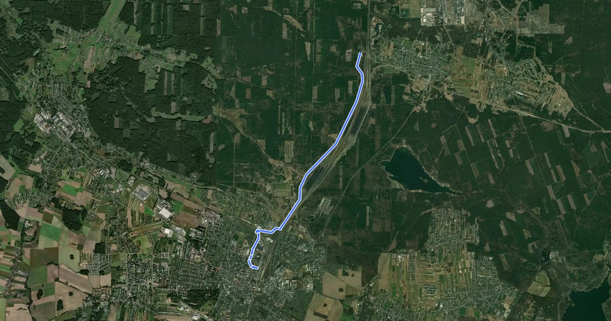Маршрут Trasa rowerowa nr 426 на спутниковом снимке