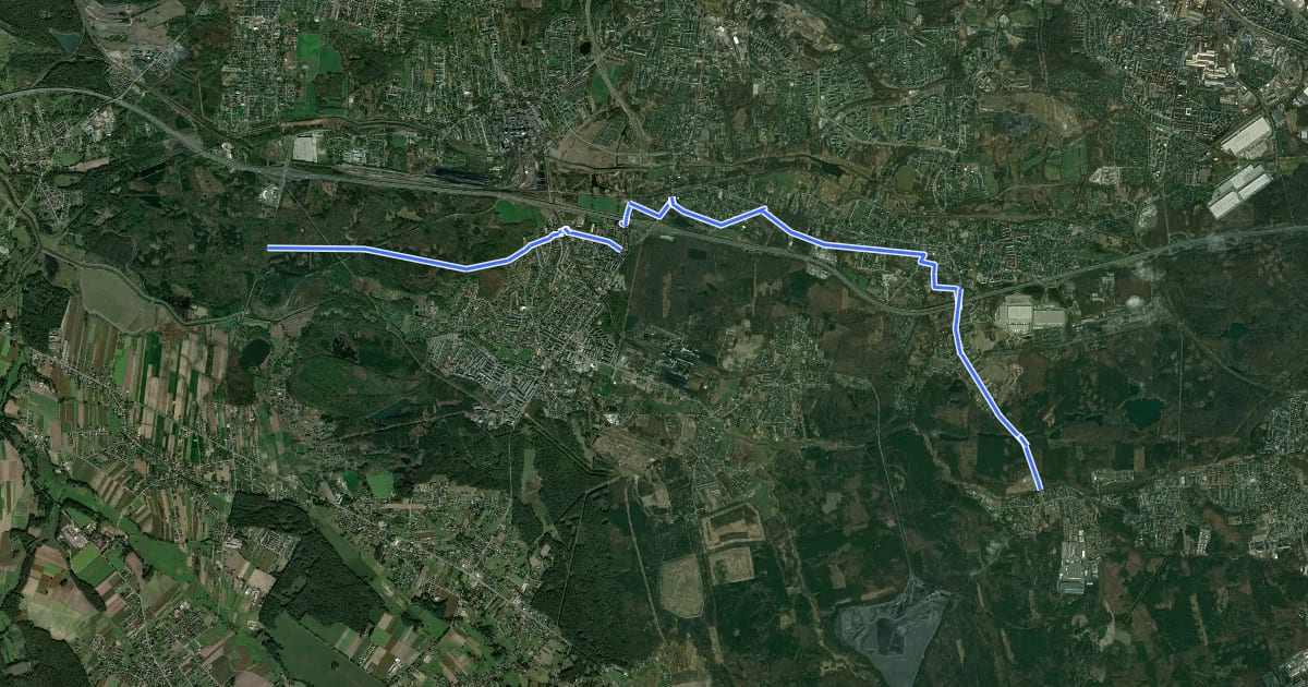 Маршрут Trasa rowerowa nr 743 w Rudzie Śląskiej (szlak żółty) на спутниковом снимке
