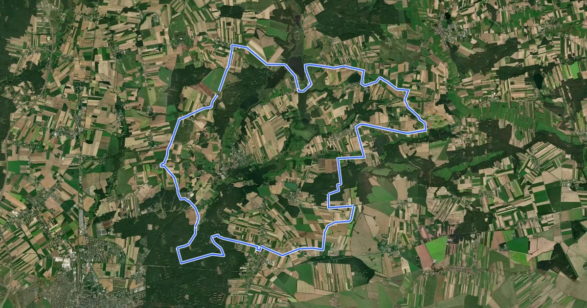 Маршрут Trasa rowerowa - Osiecka Pętla Crossowa на спутниковом снимке