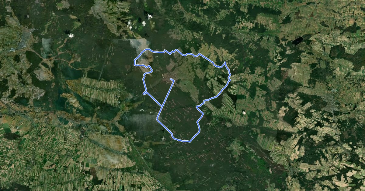 Маршрут Trasa rowerowa Ziemi Józefowskiej на спутниковом снимке