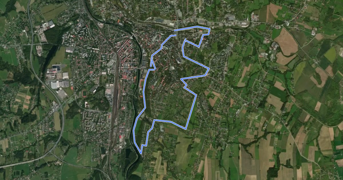 Маршрут Trasa spacerowa rezerwatów на спутниковом снимке