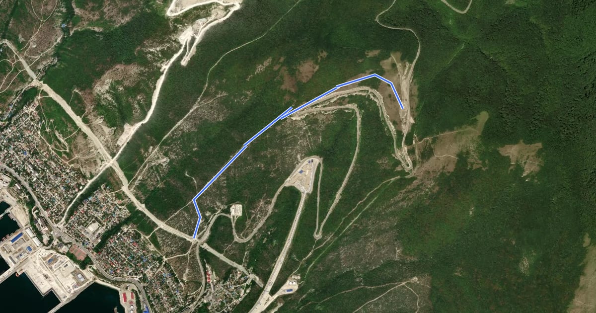 Маршрут Трасса для даунхилла на спутниковом снимке